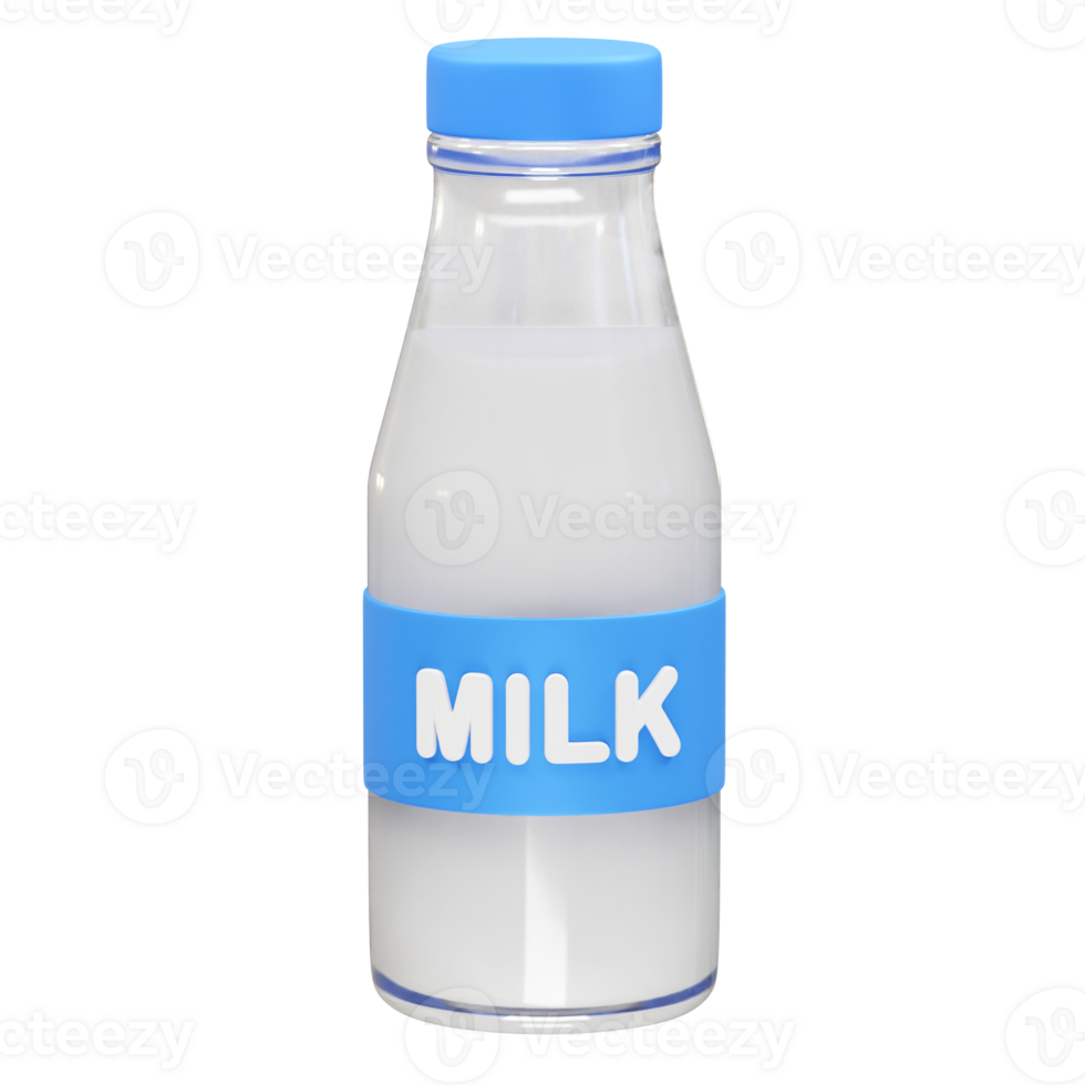 Milk bottle icon 3d rendering illustration png
