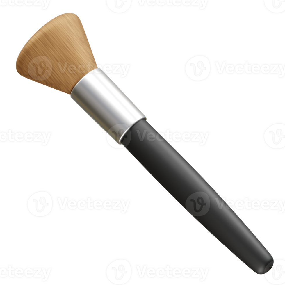 makeup brush for applying powder and cosmetics to the face icon 3d rendering illustration png