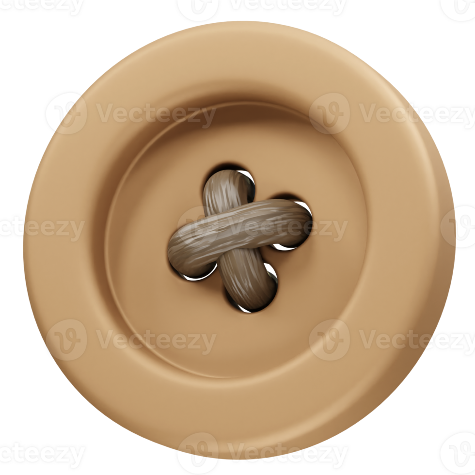 button with thread detailing icon 3d. Sewing button icon 3d rendering illustration png