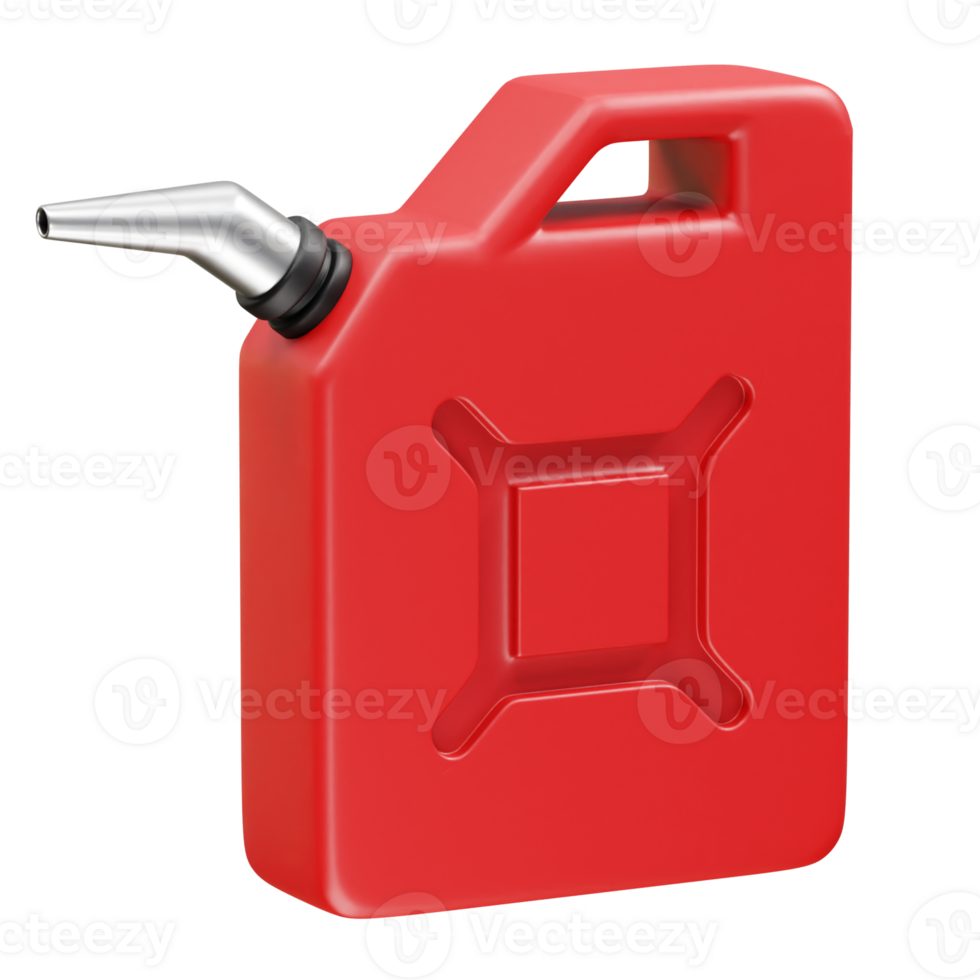 Red Gas Can icon 3d render. Fuel tank icon 3d render illustration png