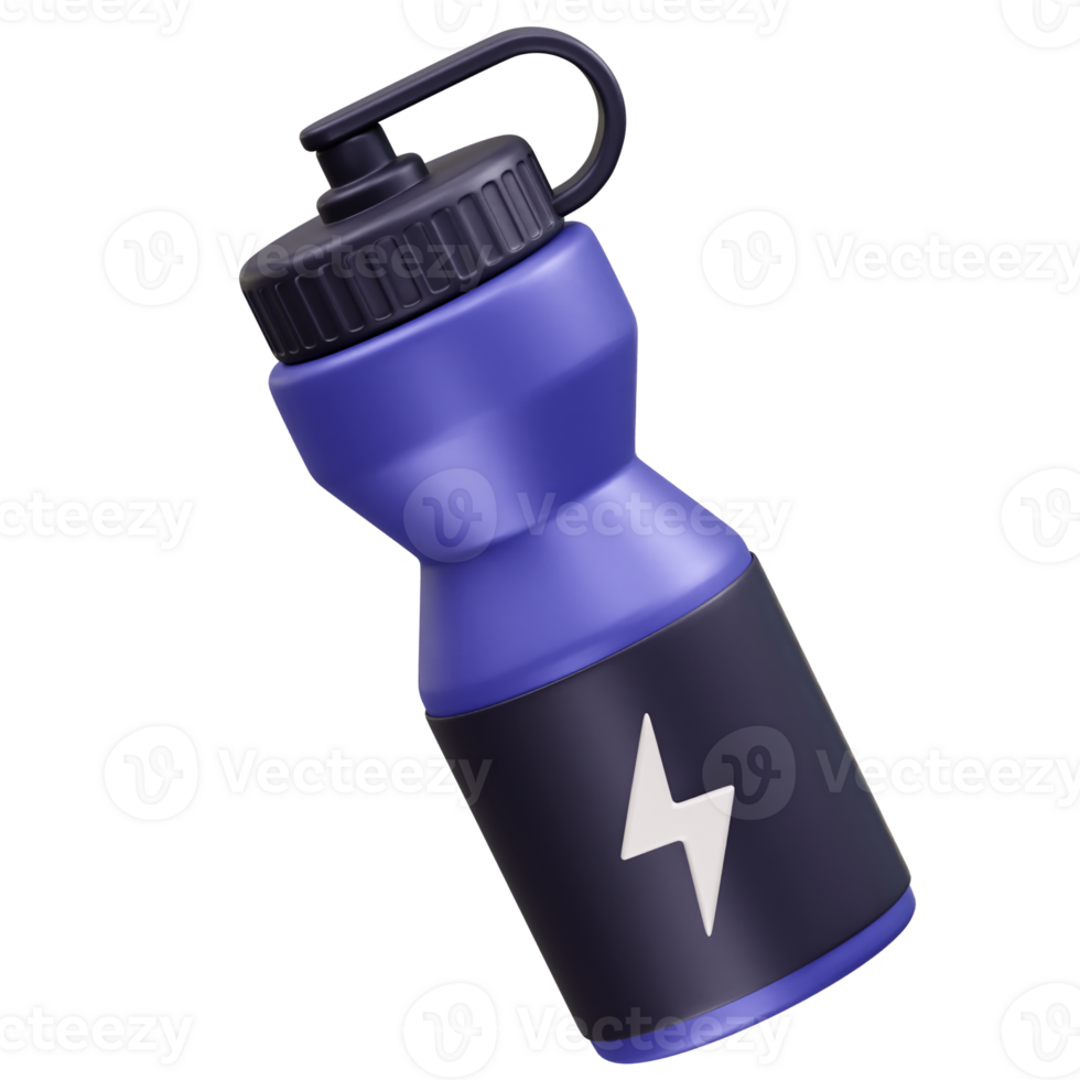 Water Bottle with Energy drink icon 3d illustration render png