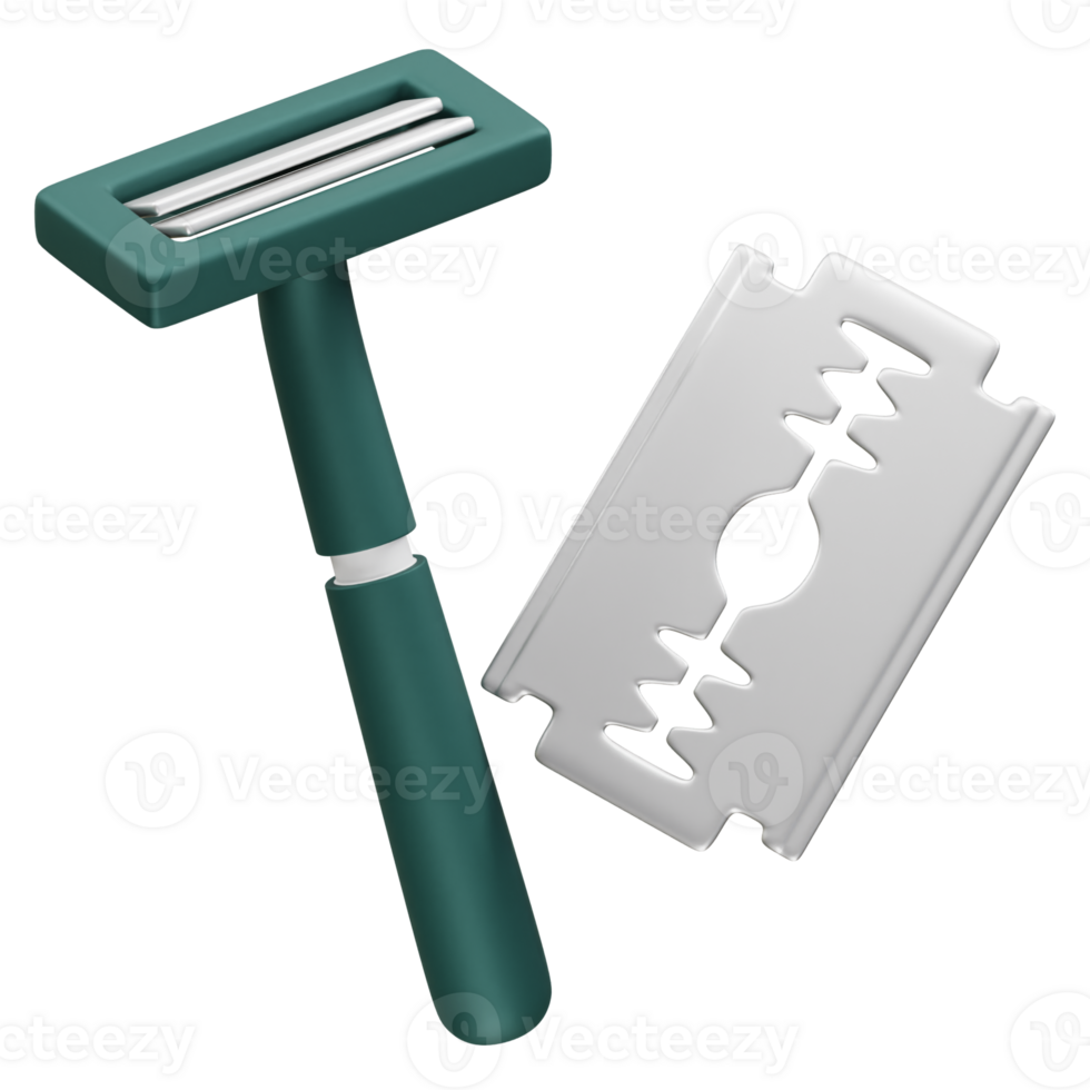 Razor and Blade Illustration icon 3d rendering png
