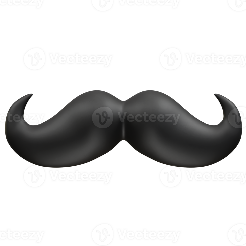 Mustache icon 3d rendering illustration png
