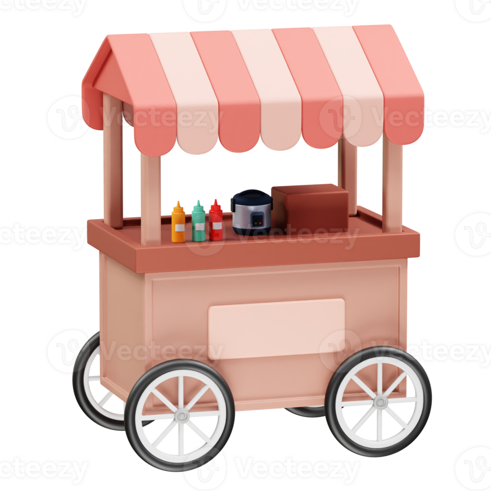 Street Food Cart icon 3d rendering illustration png