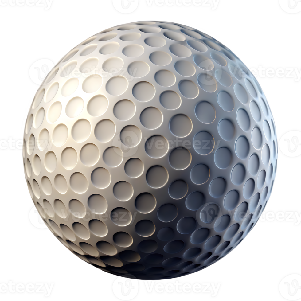 Textured white golf ball with dimples on transparent background png