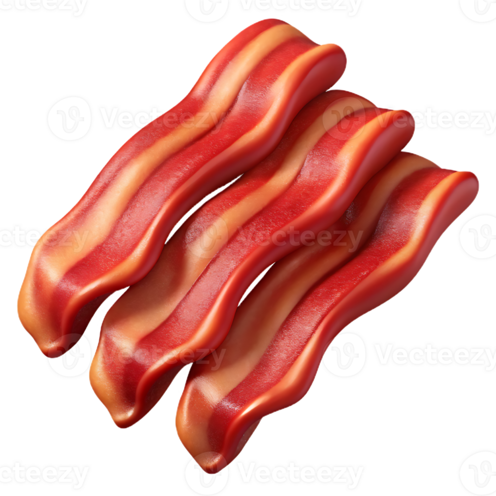 Closeup of crispy bacon strips perfectly cooked png