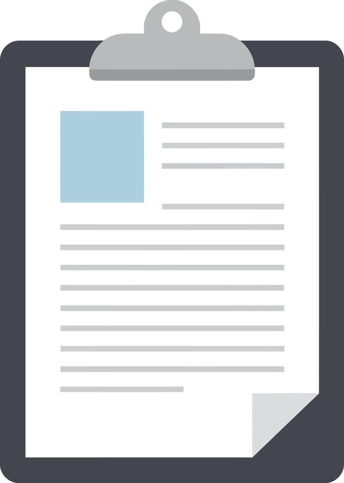 Clipboard with paper sheet icon representing document or checklist symbol in flat design style vector