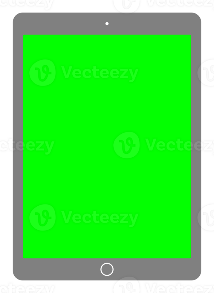 Tablet Computer Silhouette With Green Screen, can use for Framework, Pictogram, Image, Simulation, Apps, Mock Up, Background, or Graphic Design Element. png