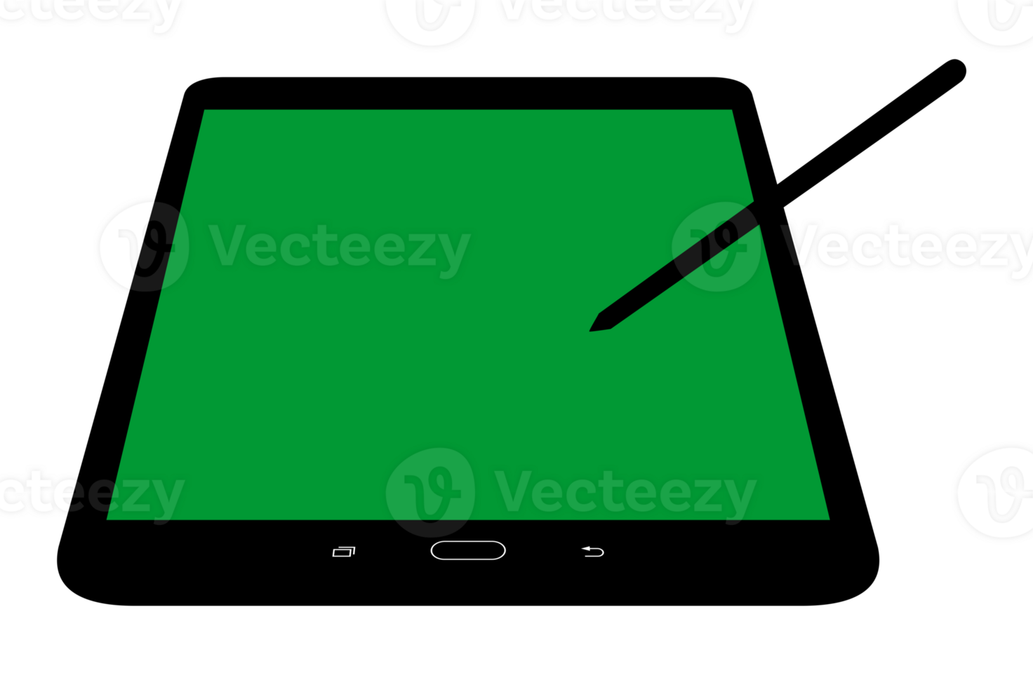 Tablet Computer Silhouette With Green Screen, can use for Simulation, Framework, Pictogram, Mock Up, Apps, Background, etc. png