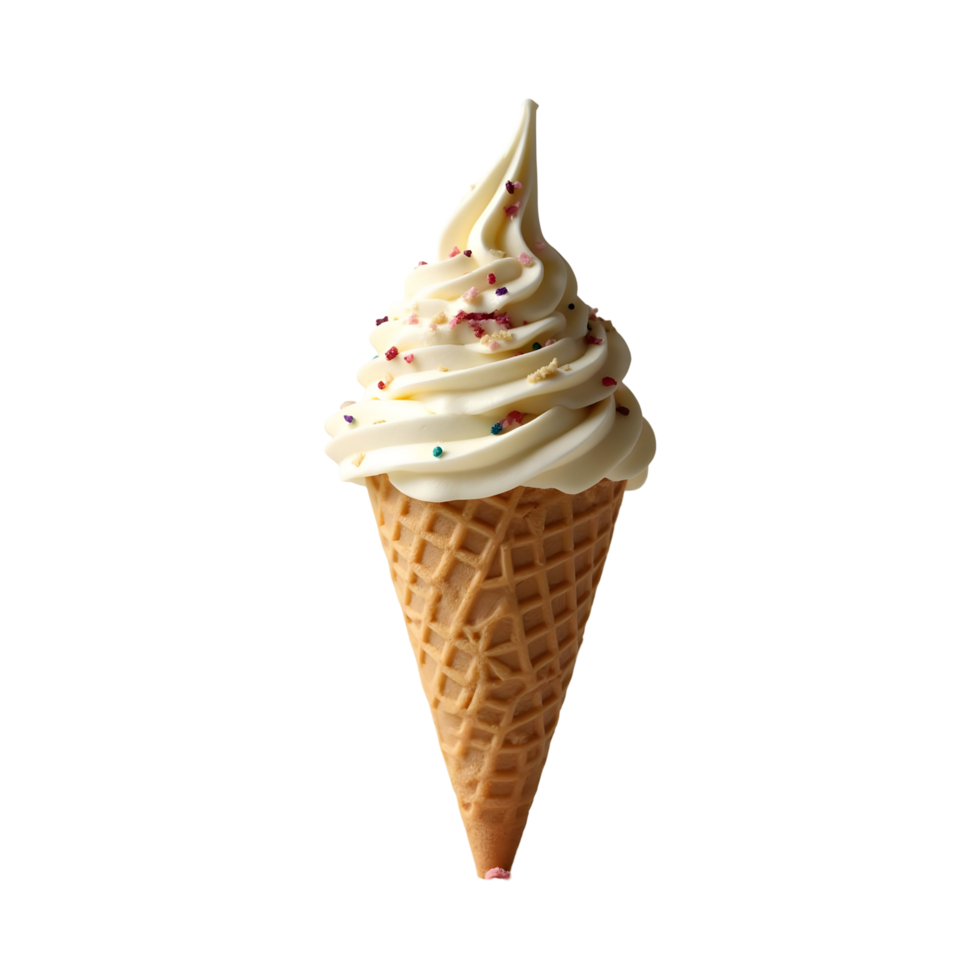 Photorealistic Ice Cream Cone on Transparent Layer png