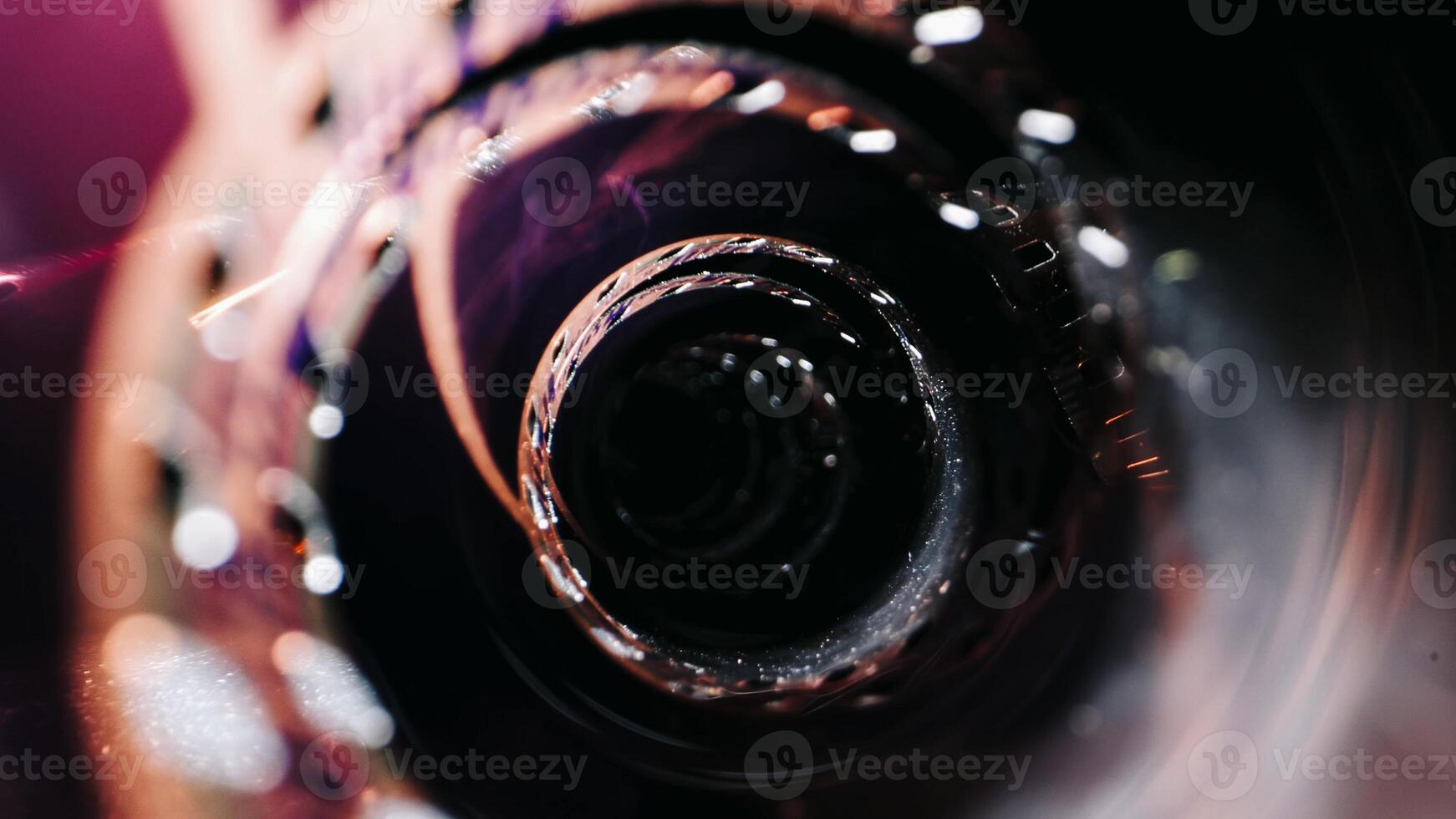 The film creates a vintage and nostalgic feel. Close-up of a roll of film showing photo