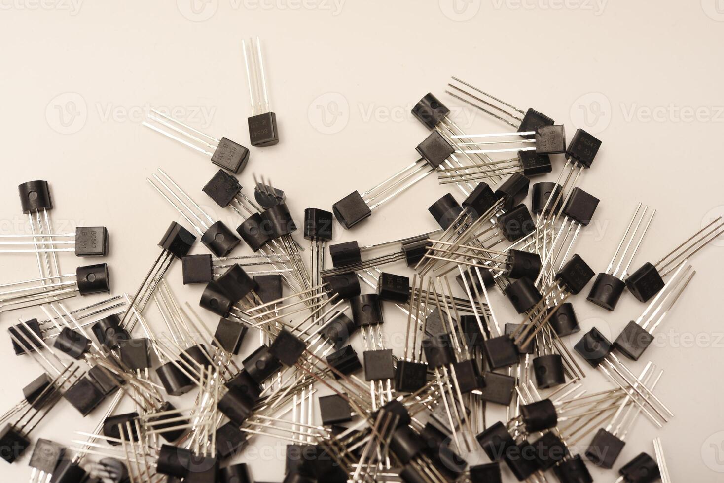 Small bipolar transistors collection. A bipolar transistor for electronics. photo