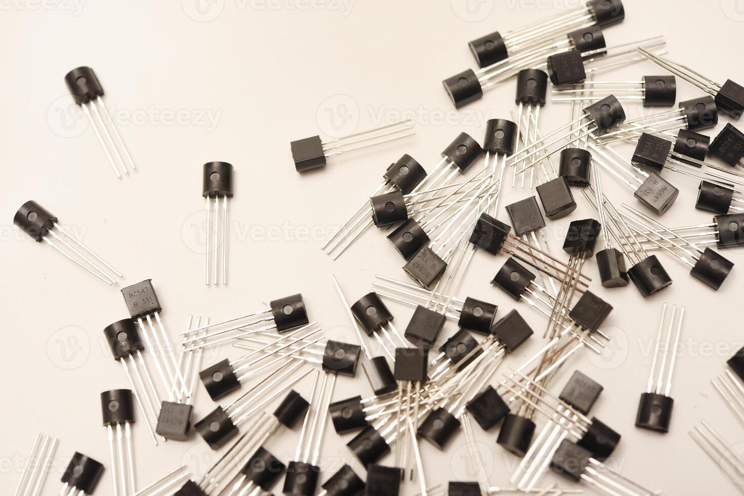 Plastic cased bipolar transistors. A bipolar transistor for electronics. photo
