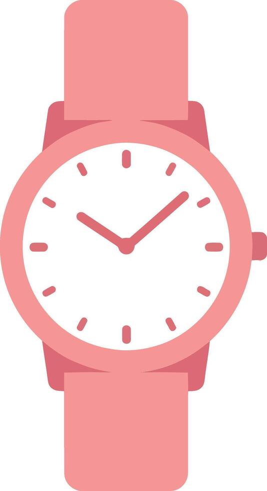 Minimalist pink wristwatch with simple dial design and modern style for everyday wear vector