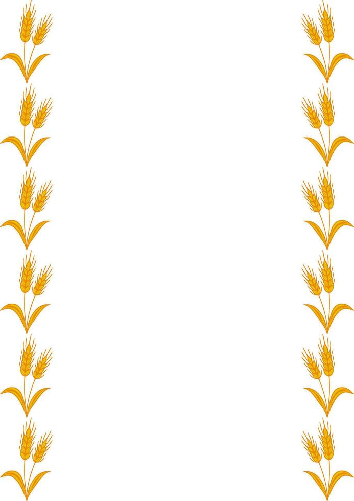 Elegant frame design featuring a repeating pattern of golden wheat stalks, perfect for autumnal or harvestthemed projects. vector