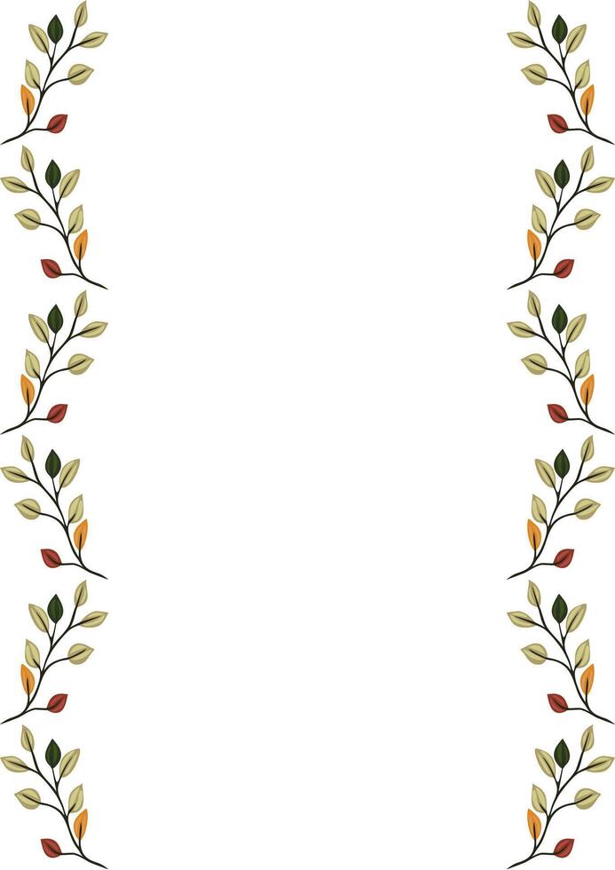 Elegant frame design featuring a delicate arrangement of stylized autumn leaves in muted earth tones, perfect for adding a touch of natureinspired sophistication to your projects. vector
