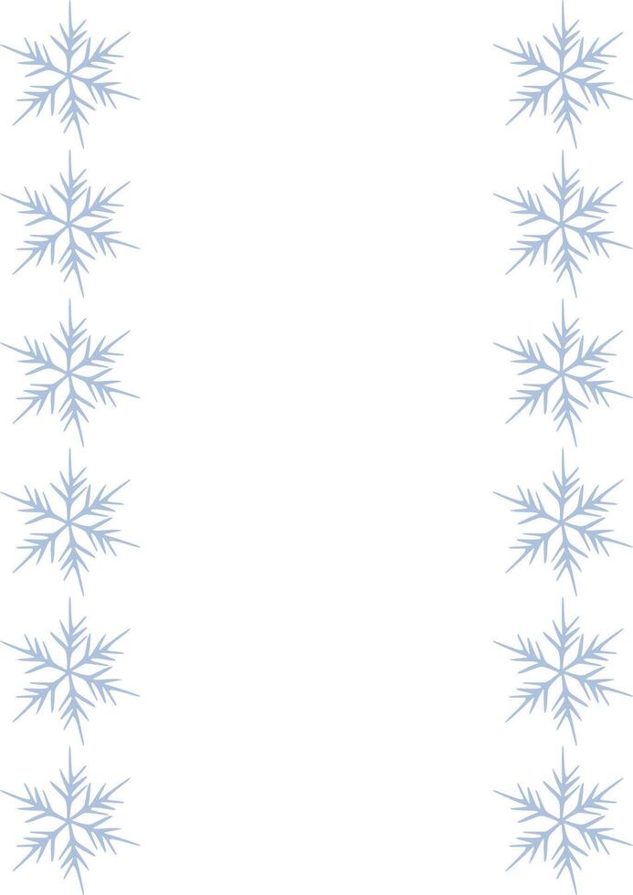 Elegant frame design featuring a delicate arrangement of light blue snowflakes, perfect for winterthemed projects or holiday invitations. vector