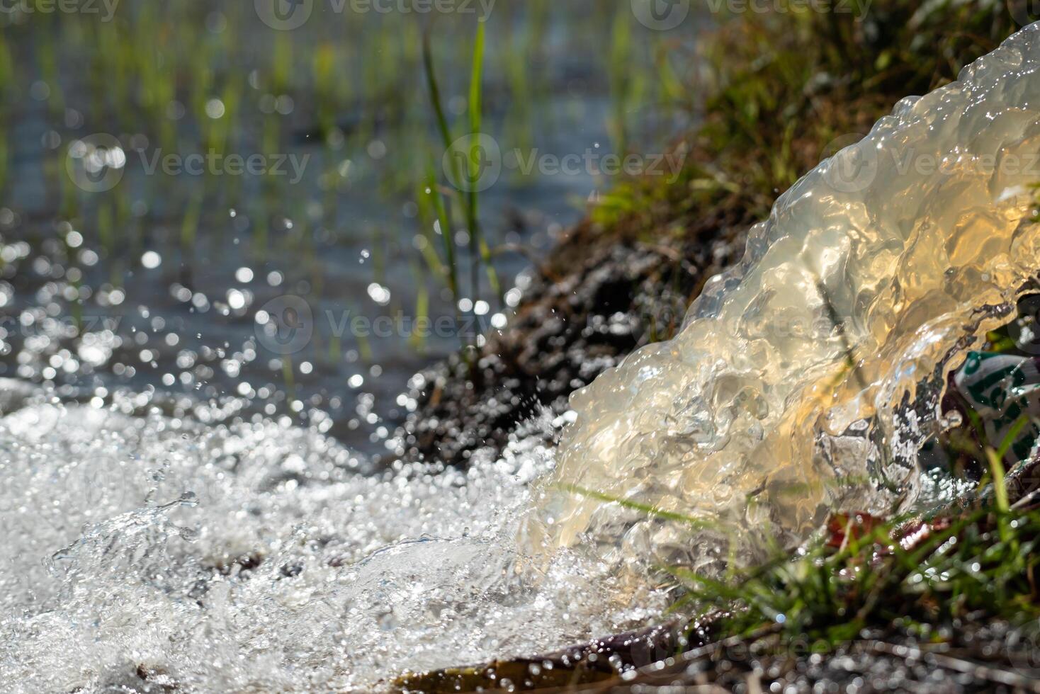 A fire hydrant that is leaking water photo