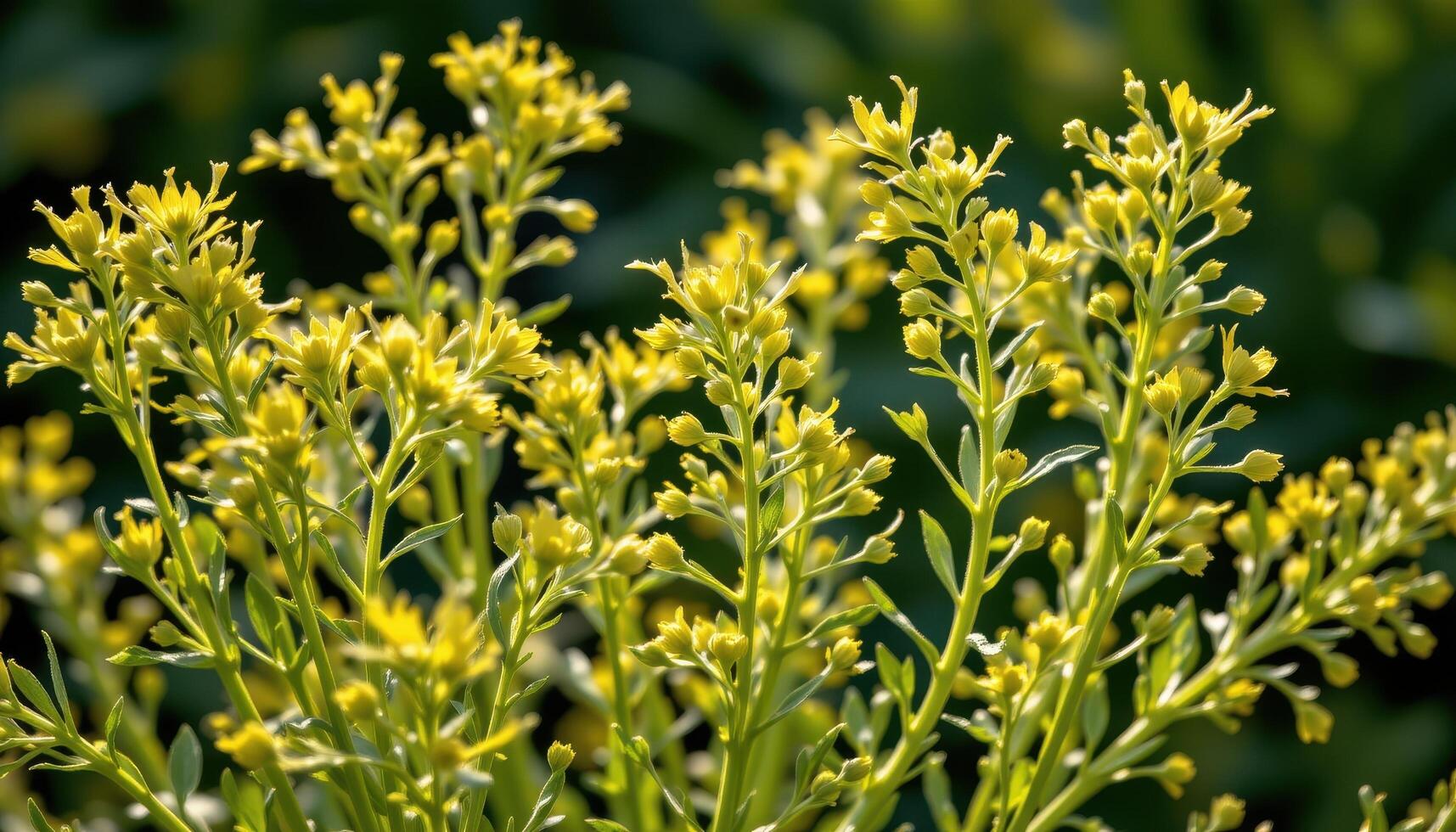 close up view of fennel fronds glowing golden green in the warmth of late afternoon. photo