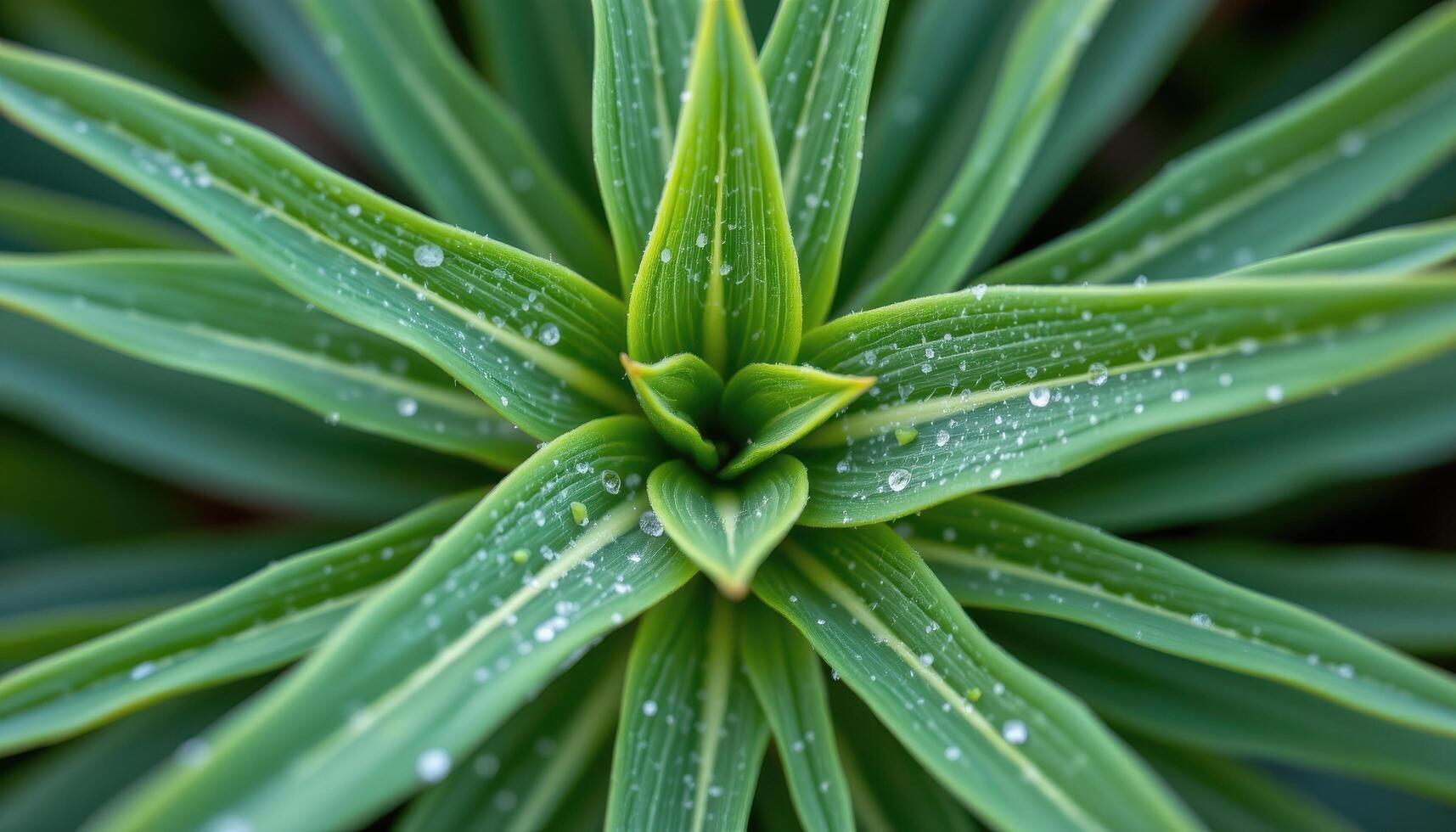 close up view of arrowhead plant leaves pointing upward in triangular symmetry. photo