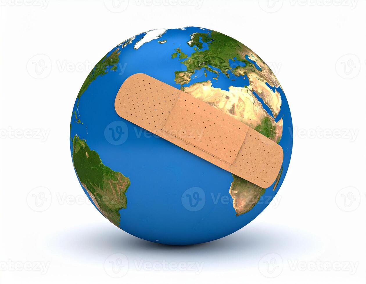 A bandage on the earth with a bandage on it photo