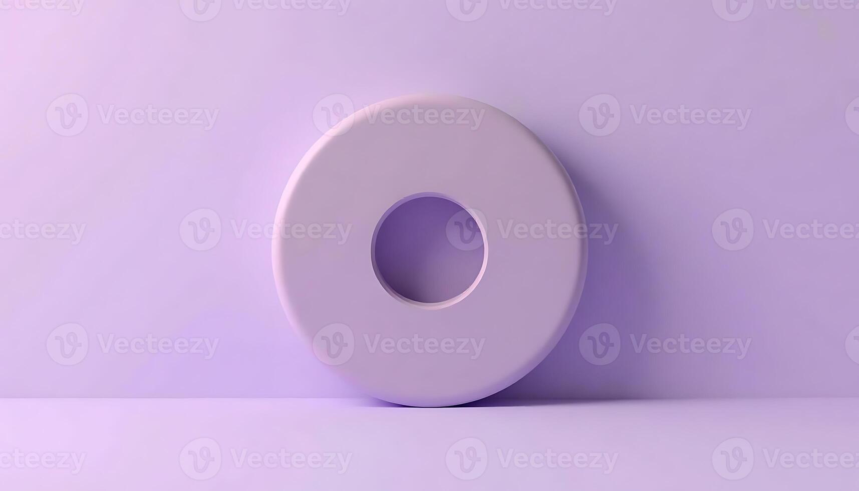 Minimalist Donut Shape on Lilac Background for Modern Creative Projects photo