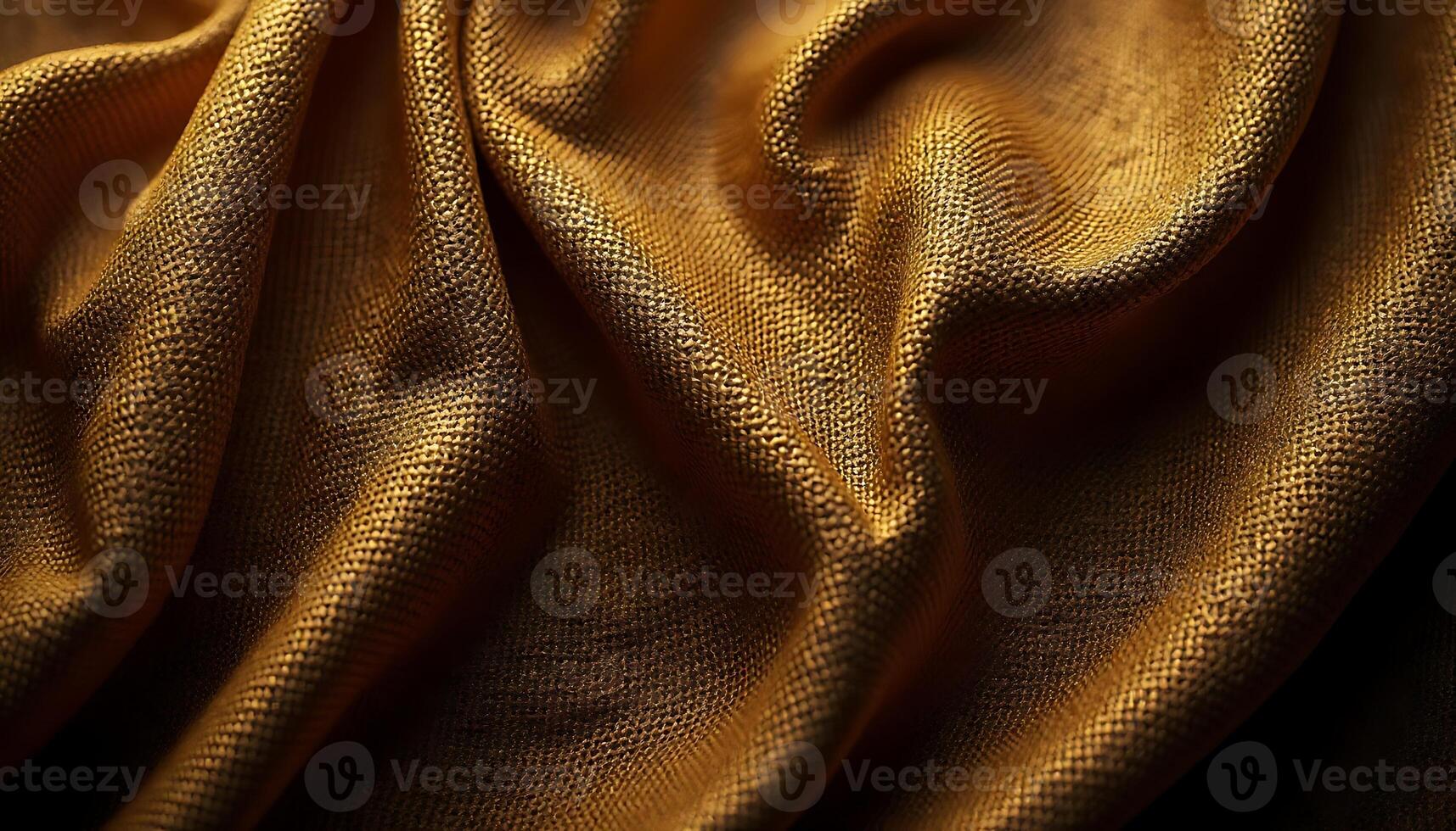 Draped Golden Fabric Close Up with Rich Texture and Soft Light photo