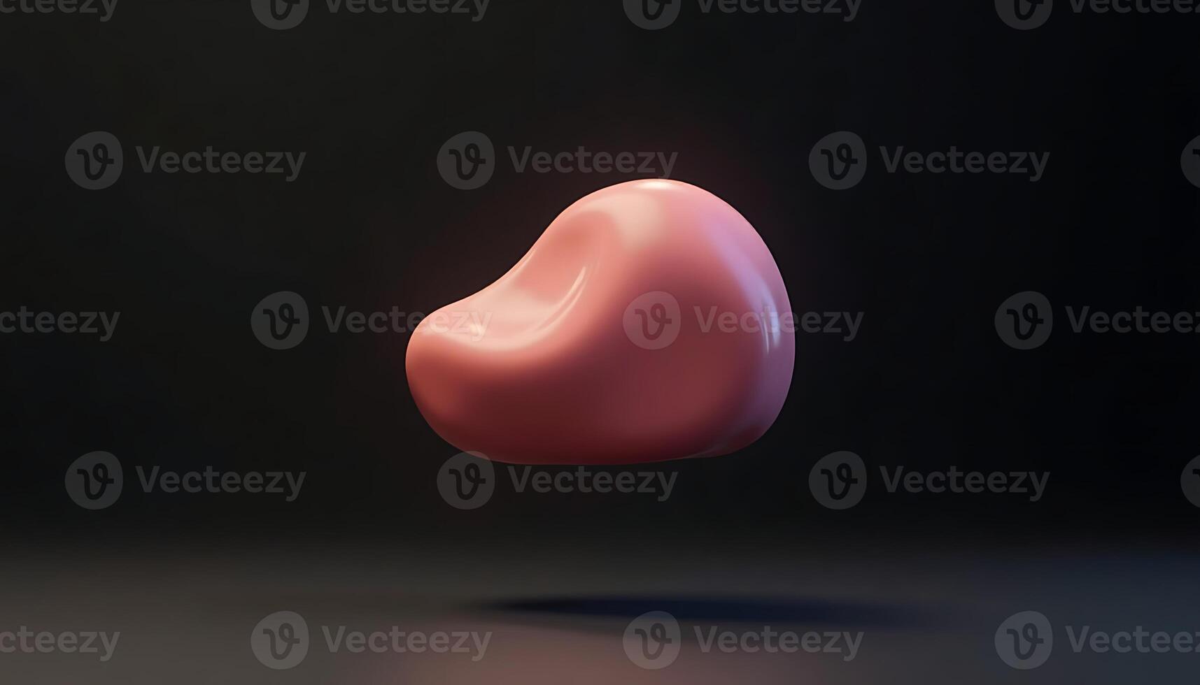 Abstract Pink Shape Floating with Subtle Shadow on Dark Background photo