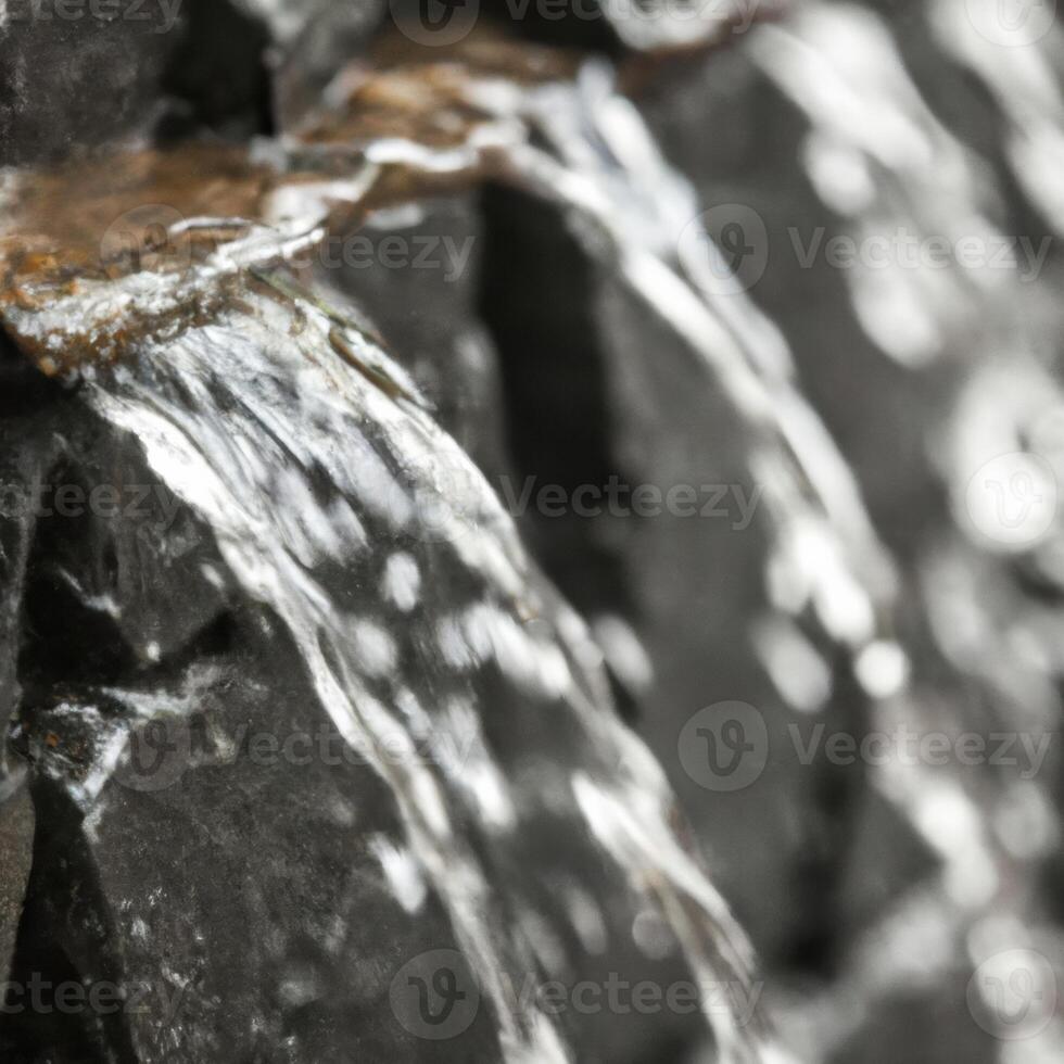 A close up of a waterfall flowing over rocks photo