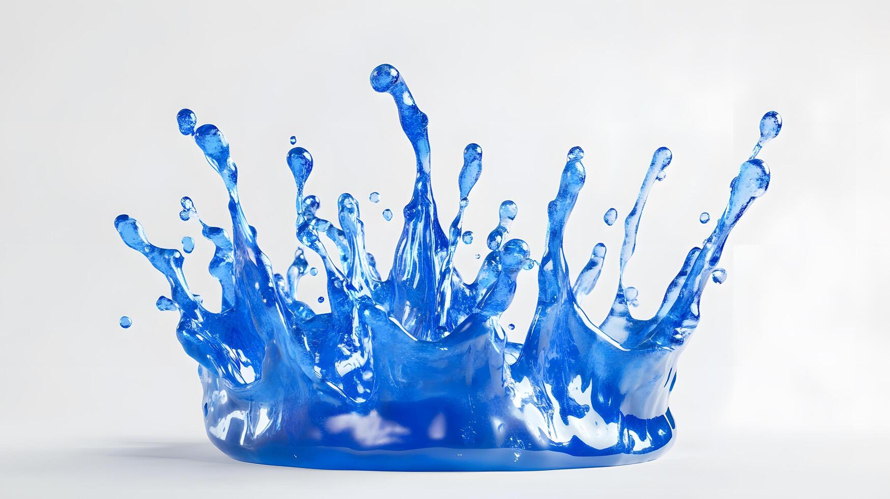 Blue liquid splash on white background photo