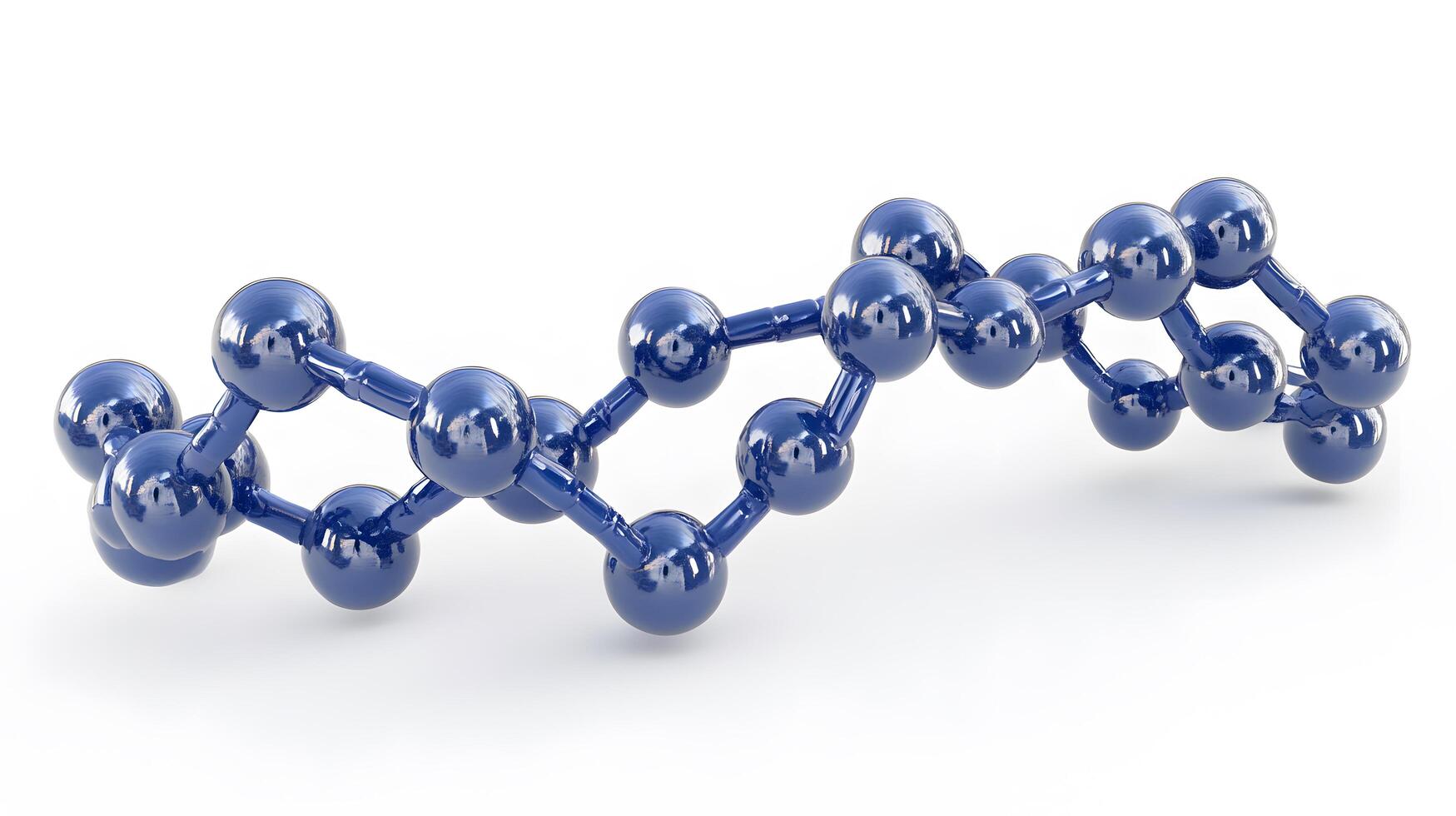 Blue molecule structure on white background photo