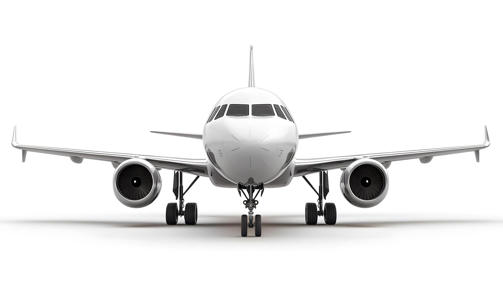 A large passenger jet on a white background photo