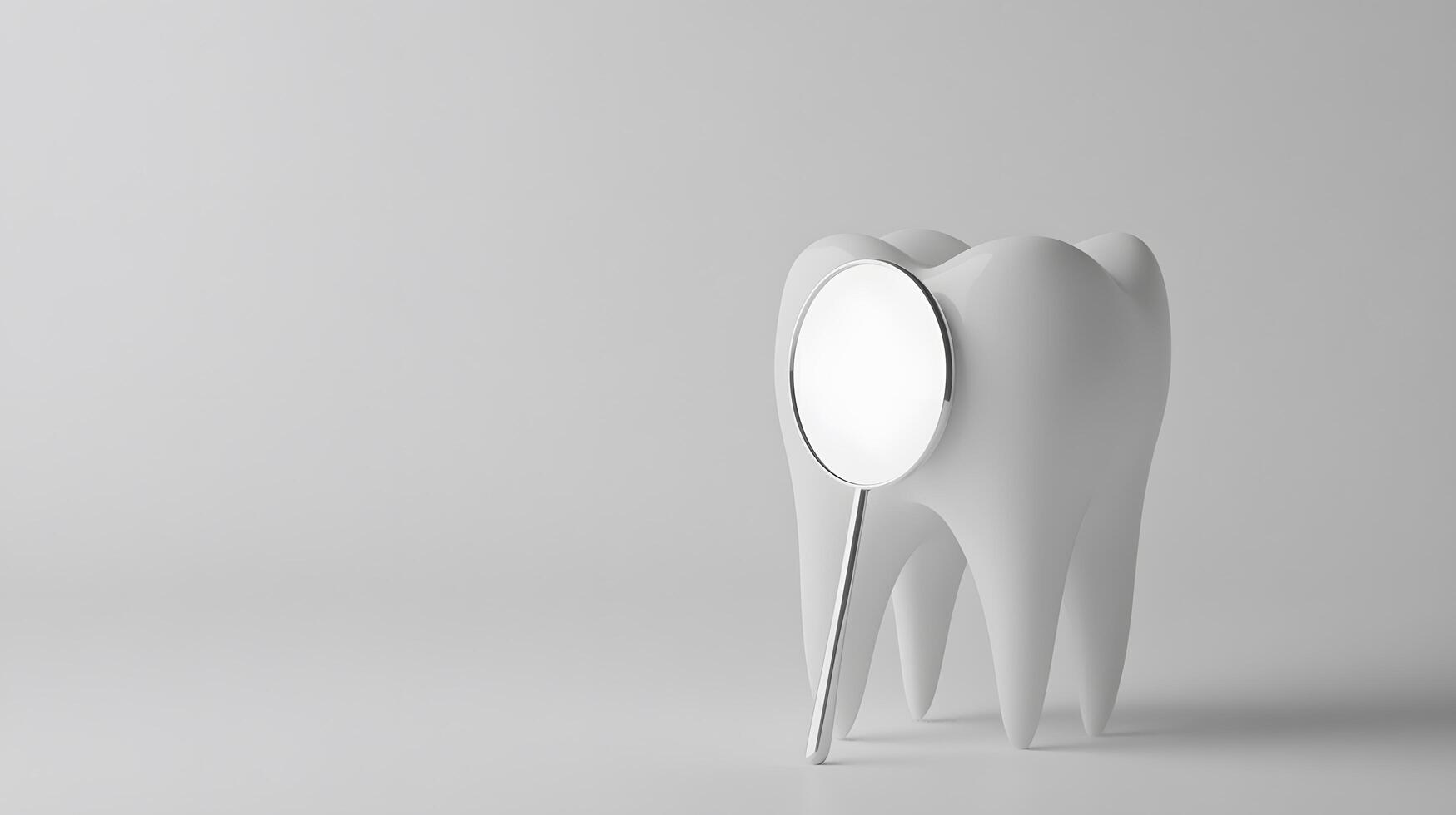 A tooth shaped lamp with a mirror on top photo