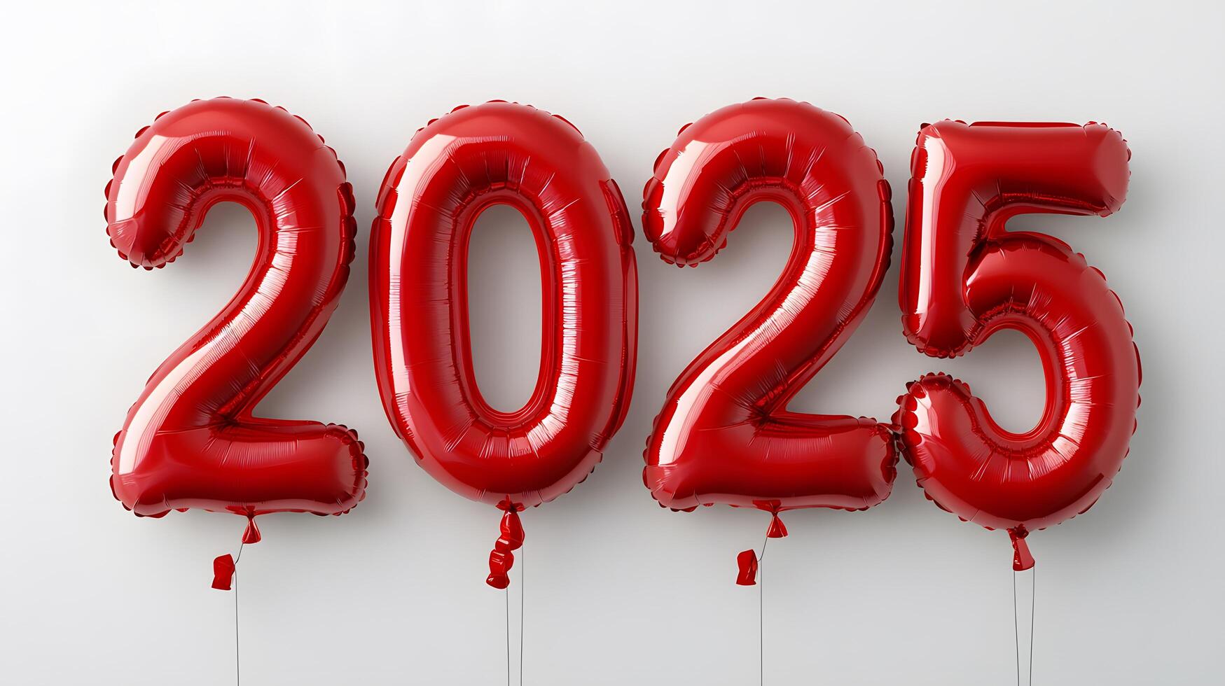 The number 2020 is made of red balloons photo