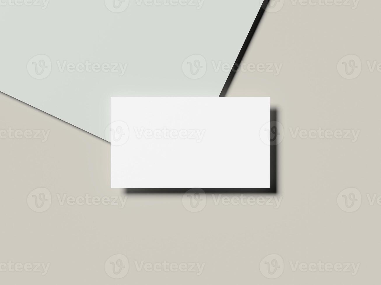 Clean single business card mockup with diagonal background shadow contrast photo