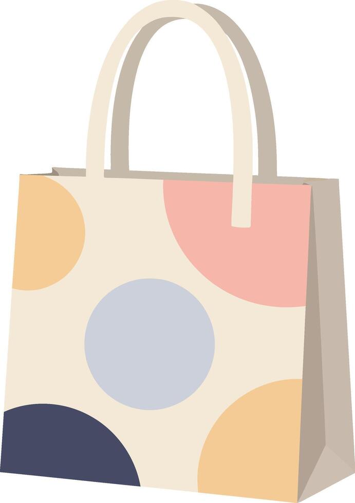 Colorful Polka Dot Shopping Bag with Handle Design for Retail and Fashion Use vector