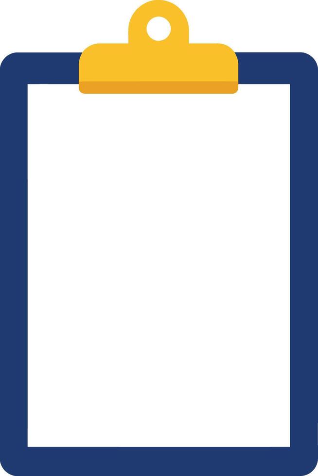 Clipboard with blank white paper and blue frame isolated on white background for office and school supplies use vector