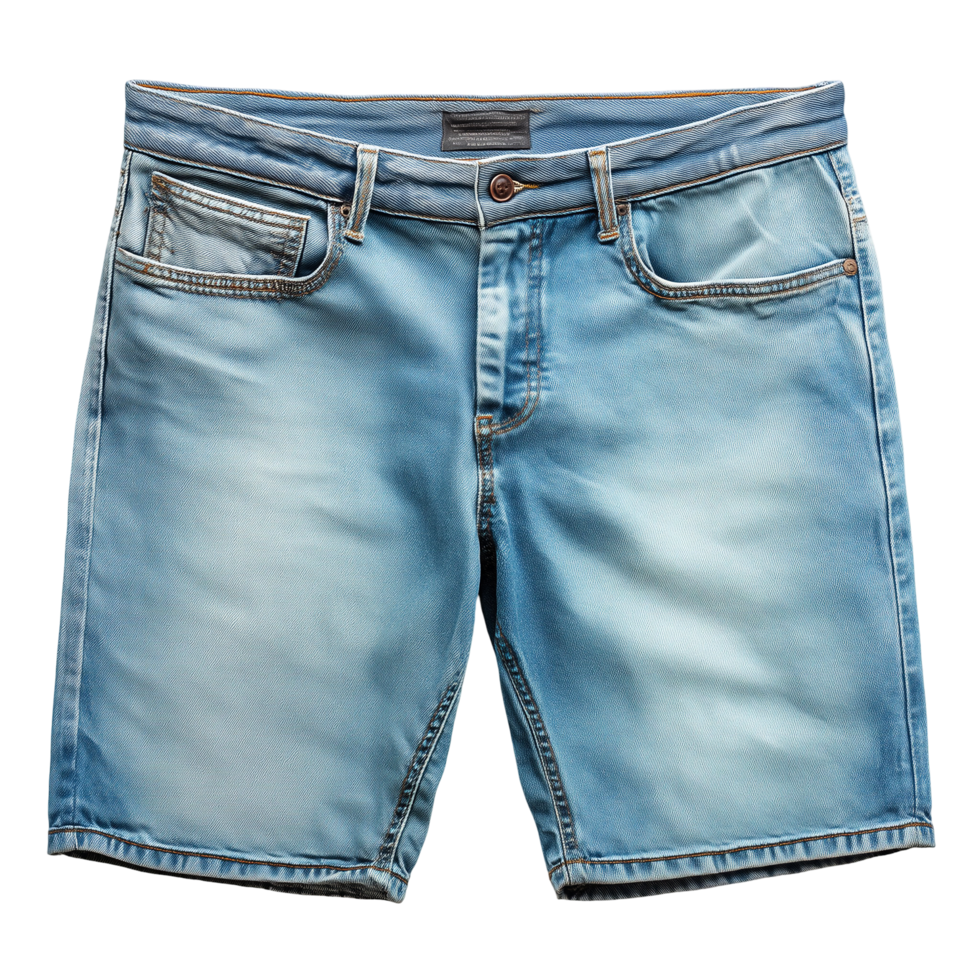 Denim shorts for men casual summer fashion apparel clothing outfit isolated on transprint background png