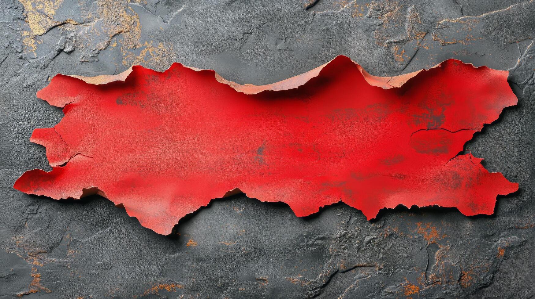 Torn Paper Revealing Vibrant Red Color With Textured Black Background in an Artistic Concept. photo