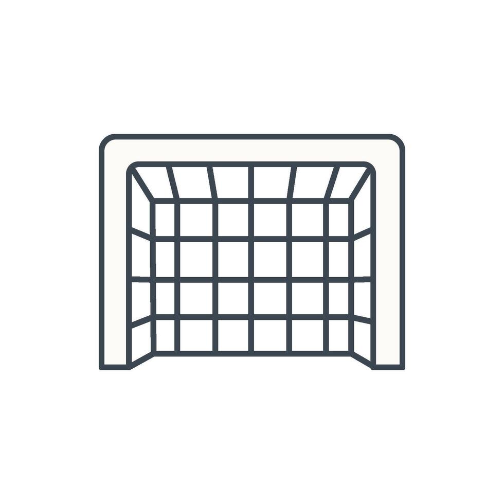 An icon of a soccer goal with a net, symbolizing scoring and the objective of the game. vector