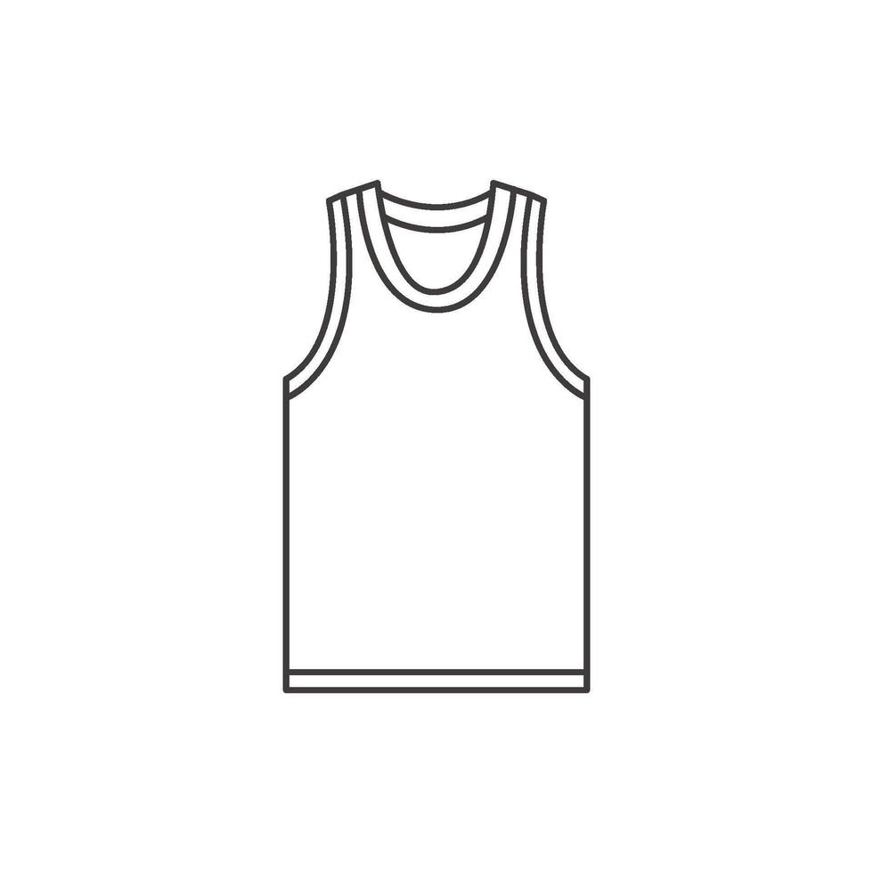 An outline icon of a basketball jersey tank top style symbolizing a player's uniform. vector