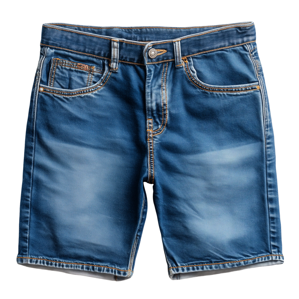 Denim shorts blue jean casual wear summer clothing apparel garment fashion isolated on transprint background png