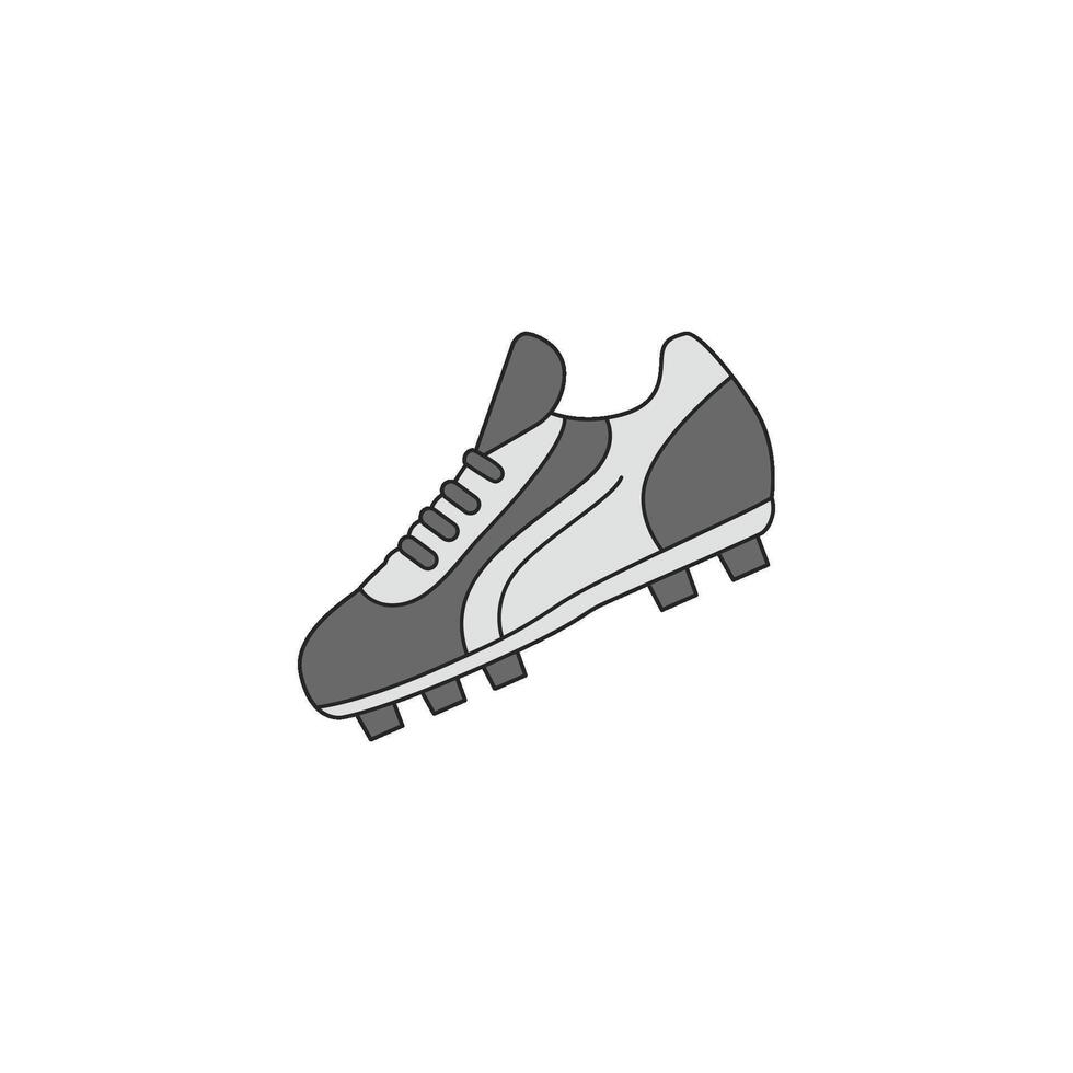 An icon of a soccer cleat with spikes, in a flat design, representing specialized footwear for players. vector
