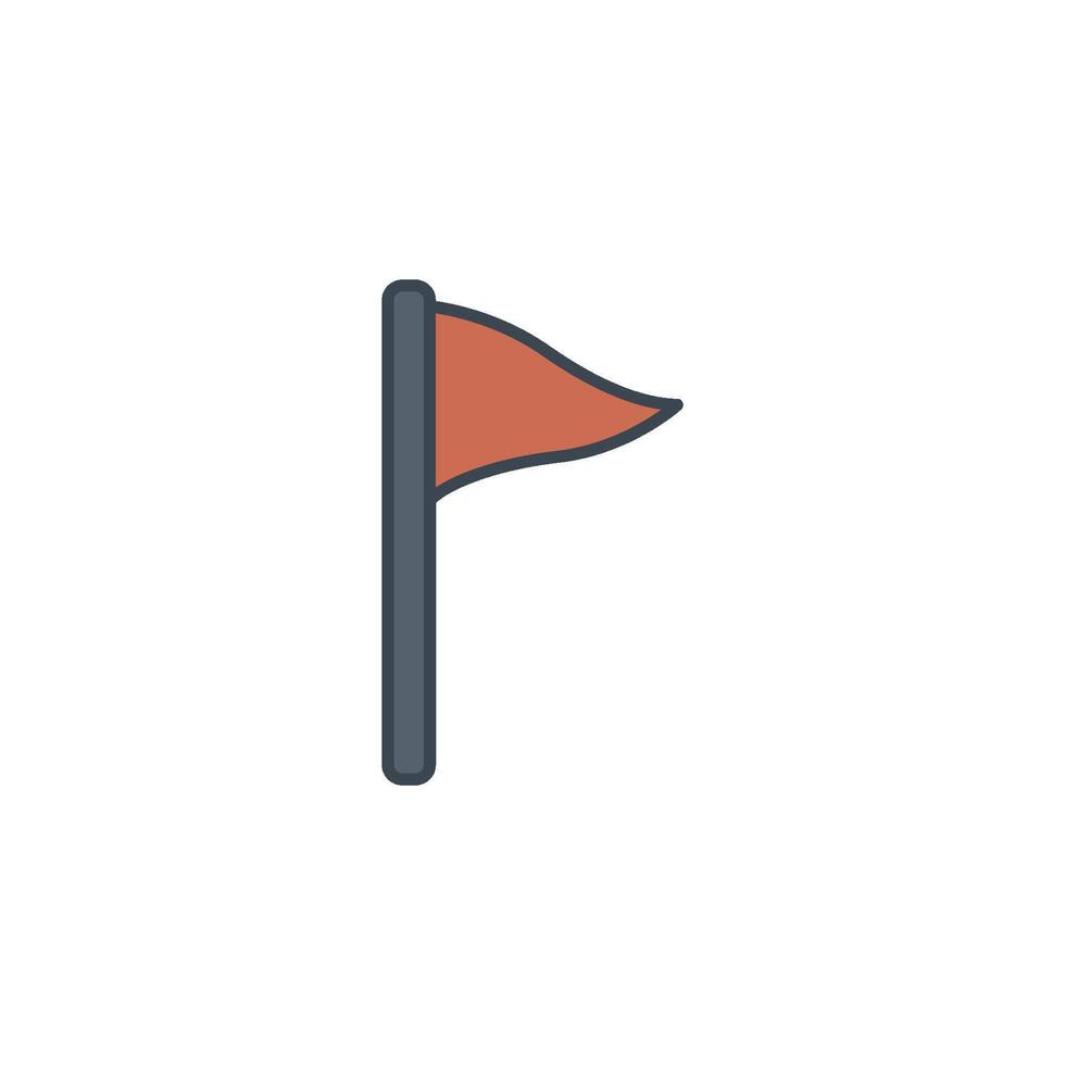 An icon of a corner flag, marking the corners of the soccer field. vector