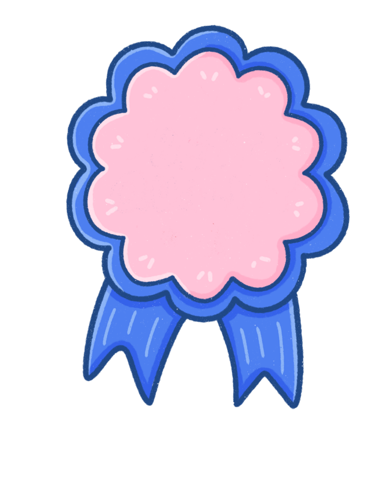 Cute Badge with Ribbon Illustration for award png