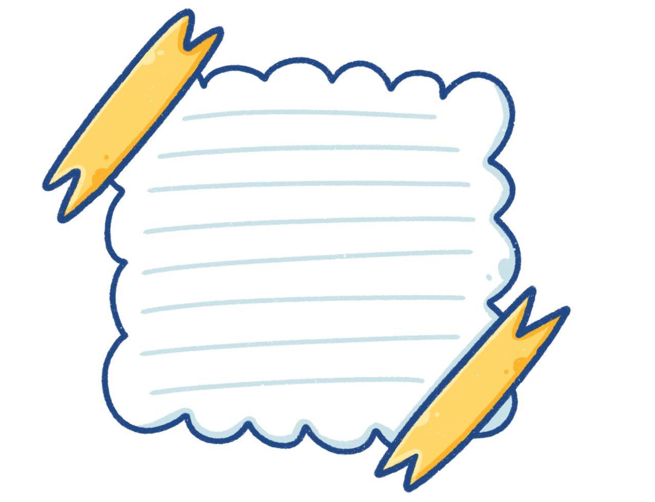 Cartoon Cloud Paper with Washi Tape png