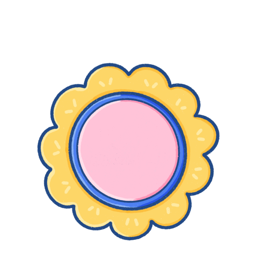 Cute Badge with Ribbon Illustration png