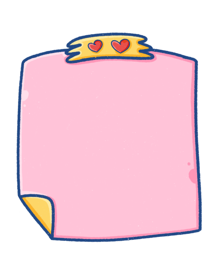 Cute Pink Memo Note with Washi Tape png