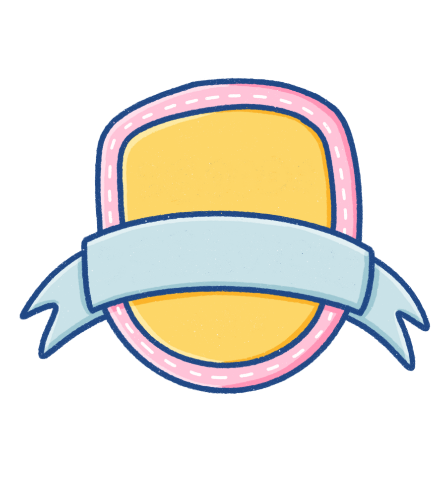Cute Badge with Ribbon png