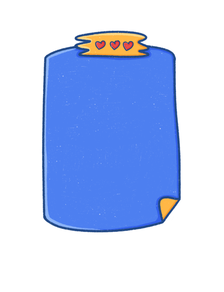 Cartoon Memo Note with Heart Stickers png